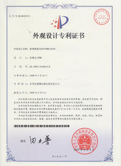 外觀設計專利證書（多項）